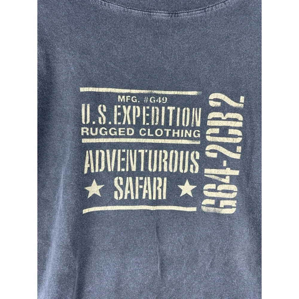 Vintage GAP US Expedition MFG Safari Graphic Mens XL USA 90s Single Stitch